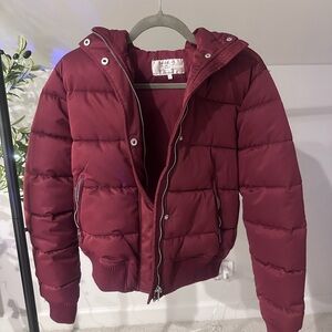 Zara Burgundy Puffer Jacket